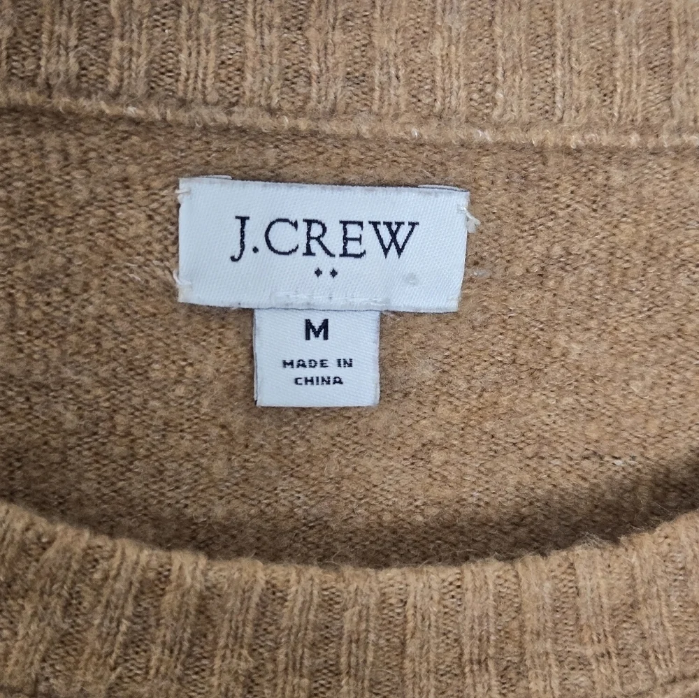 J. Crew Womens Cotton-Wool Crewneck Teddie Sweater Size M